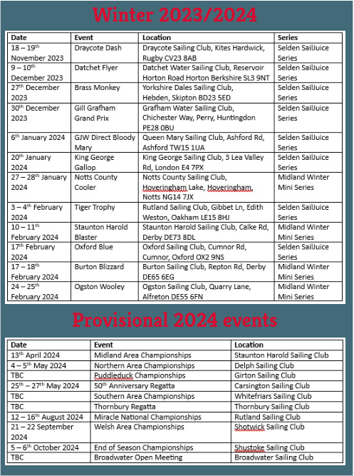 Winter 2023/2024 Provisional 2024 events